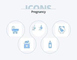 Pregnancy Blue Icon Pack 5 Icon Design. beaker. stroller. baby. push. baby vector