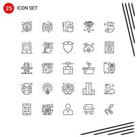 Set of 25 Modern UI Icons Symbols Signs for flag sort designer funnel filter Editable Vector Design Elements