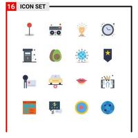 16 Creative Icons Modern Signs and Symbols of power gas prize energy time Editable Pack of Creative Vector Design Elements