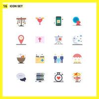 16 Creative Icons Modern Signs and Symbols of military event mobile app time break Editable Pack of Creative Vector Design Elements