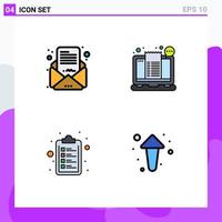 paquete de iconos de vector de stock de 4 signos y símbolos de línea para la lista de verificación de correo comercial lista de recibos de correo elementos de diseño vectorial editables