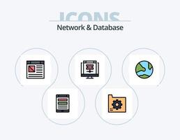 Network And Database Line Filled Icon Pack 5 Icon Design. page. app. network. network. digital vector