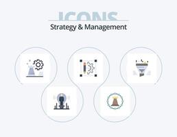 Strategy And Management Flat Icon Pack 5 Icon Design. cog wheeld printer. pencil. rook. config. chess vector