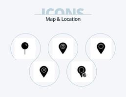 mapa y ubicación glifo icon pack 5 diseño de iconos. marcador. ubicación. mapa. puntero. ubicación vector