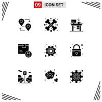 9 Creative Icons Modern Signs and Symbols of secure lock sign delivery working Editable Vector Design Elements