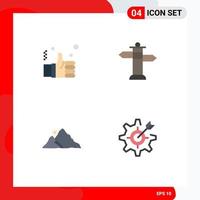 Modern Set of 4 Flat Icons and symbols such as business landscape like sign nature Editable Vector Design Elements