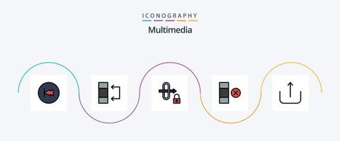 paquete de iconos de 5 planos llenos de línea multimedia que incluye . ui puerta. multimedia. borrar vector