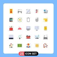 User Interface Pack of 25 Basic Flat Colors of monitoring access medicine bottle shade Editable Vector Design Elements