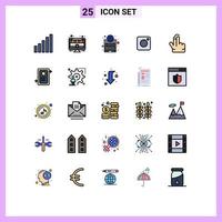 25 iconos creativos, signos y símbolos modernos de elementos de diseño vectorial editables para computadora portátil de instagram global de doble foto vector