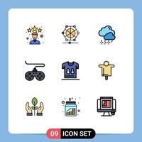 Universal Icon Symbols Group of 9 Modern Filledline Flat Colors of shirts football snow joystick device Editable Vector Design Elements