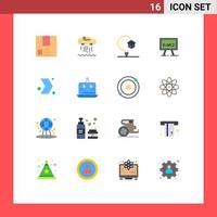 Set of 16 Modern UI Icons Symbols Signs for science chemistry car university learning Editable Pack of Creative Vector Design Elements