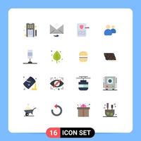 Set of 16 Modern UI Icons Symbols Signs for lamp team controller users friends Editable Pack of Creative Vector Design Elements