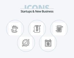 Startups And New Business Line Icon Pack 5 Icon Design. modern. business. cash. star. badge vector