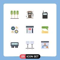 Stock Vector Icon Pack of 9 Line Signs and Symbols for interface revenue communication rate money Editable Vector Design Elements