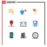 9 Creative Icons Modern Signs and Symbols of pool setting human gear precision Editable Vector Design Elements