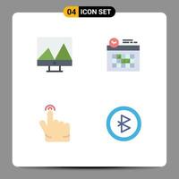 4 Creative Icons Modern Signs and Symbols of analytics touch calendar day connection Editable Vector Design Elements