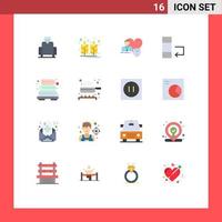 16 Thematic Vector Flat Colors and Editable Symbols of towel bathroom family swap change Editable Pack of Creative Vector Design Elements