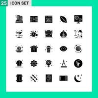 25 User Interface Solid Glyph Pack of modern Signs and Symbols of canada ball ball pitch canada http error Editable Vector Design Elements