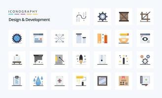 25 Design  Development Flat color icon pack vector