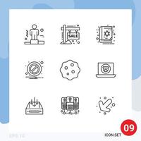 Set of 9 Modern UI Icons Symbols Signs for biology warning season notification scary Editable Vector Design Elements