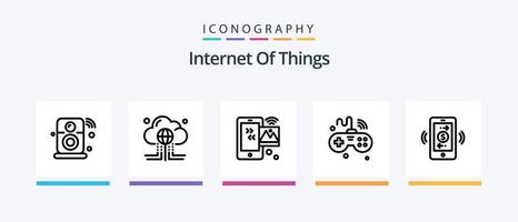 Internet de las cosas paquete de iconos de la línea 5 que incluye drones. comunicaciones máquina. Wifi. Internet de las Cosas. diseño de iconos creativos vector