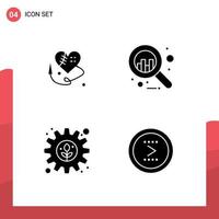 Modern Set of Solid Glyphs and symbols such as sewing heart setting analytics environment circle Editable Vector Design Elements