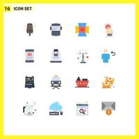 Universal Icon Symbols Group of 16 Modern Flat Colors of text start photo on click Editable Pack of Creative Vector Design Elements