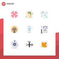 9 Universal Flat Colors Set for Web and Mobile Applications page weather experiment mobile typewriter Editable Vector Design Elements