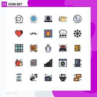 Set of 25 Modern UI Icons Symbols Signs for resource tool news folder laptop Editable Vector Design Elements