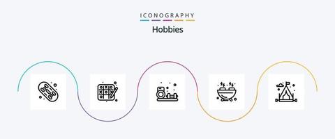 Hobbies Line 5 Icon Pack Including . hobby. fitness. hobbies. hobbies vector