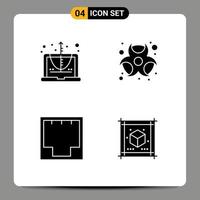 4 Thematic Vector Solid Glyphs and Editable Symbols of calculate ethernet equation chemical network Editable Vector Design Elements