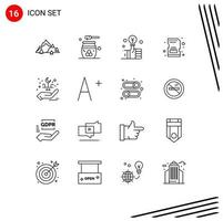 Set of 16 Commercial Outlines pack for card memory honey card investment Editable Vector Design Elements