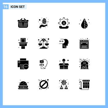 Pictogram Set of 16 Simple Solid Glyphs of toilet invert communication design process Editable Vector Design Elements
