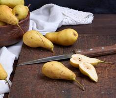 fresh ripe pears ,  close up photo