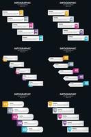 Vector 6 Infographics Pack Presentation slide template 5 Steps cycle diagrams and timelines