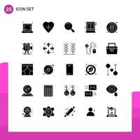 Solid Glyph Pack of 25 Universal Symbols of gluten home magnifier wardrobe furniture Editable Vector Design Elements