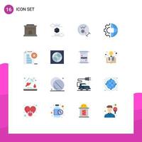 16 Universal Flat Color Signs Symbols of delete processing germs international development Editable Pack of Creative Vector Design Elements