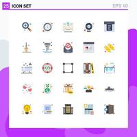 Modern Set of 25 Flat Colors and symbols such as web dropdown envelope webcam computer Editable Vector Design Elements