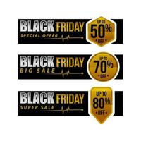 Black Friday sale, banner, poster advert. Card offert promotion design.black friday sale gift box on black background vector