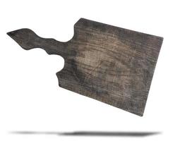 old wooden kitchen cutting board with handle photo