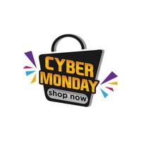 Cyber monday. Vector background for Cyber Monday Sale. Sale banner with geometric shapes and text.