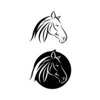 vector de icono de caballo de cabeza negra en estilo plano moderno para ilustración de stock web