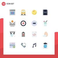 Mobile Interface Flat Color Set of 16 Pictograms of remove email sports products electronics Editable Pack of Creative Vector Design Elements