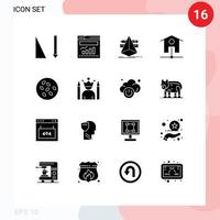 16 Universal Solid Glyphs Set for Web and Mobile Applications seamus sesame designer seeds smart house Editable Vector Design Elements