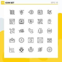 Set of 25 Modern UI Icons Symbols Signs for science fly convert designer color scheme Editable Vector Design Elements