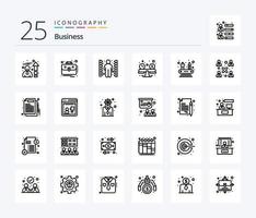 Business 25 Line icon pack including business. competencies. complication. abilities. budget planning vector