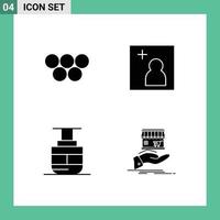 4 User Interface Solid Glyph Pack of modern Signs and Symbols of ancient transportation olympic games picture shop Editable Vector Design Elements