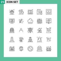 Group of 25 Modern Lines Set for layout programmer symbol development coding Editable Vector Design Elements