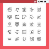 25 Thematic Vector Lines and Editable Symbols of secure iot space internet of things building Editable Vector Design Elements