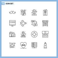 16 Creative Icons Modern Signs and Symbols of travel id farming globe student Editable Vector Design Elements